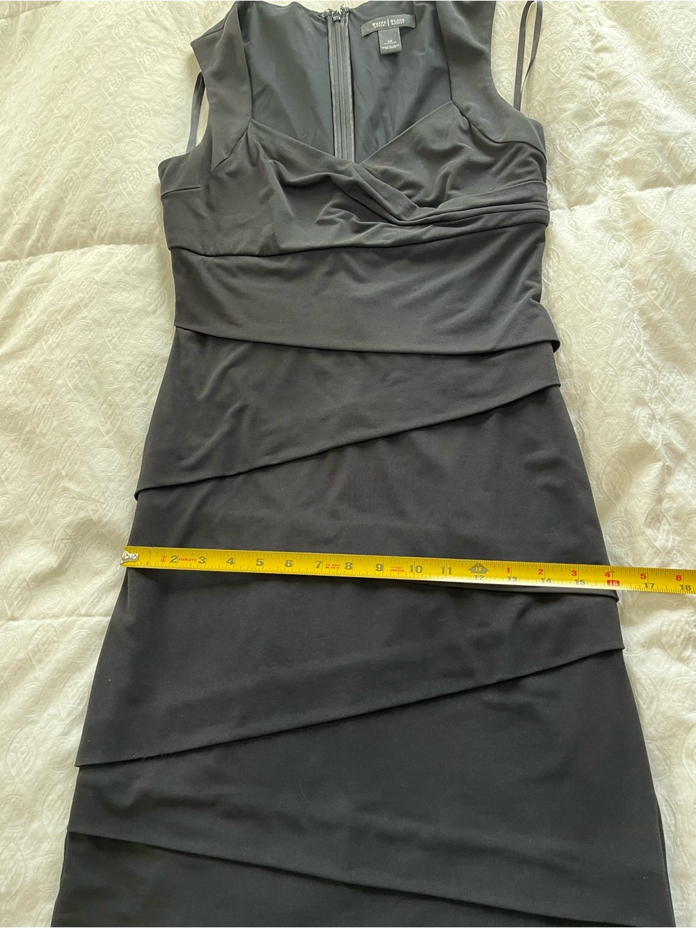 Black Ruched V-Neck Sheath Dress - White House Black Market - Picture 4 of 10